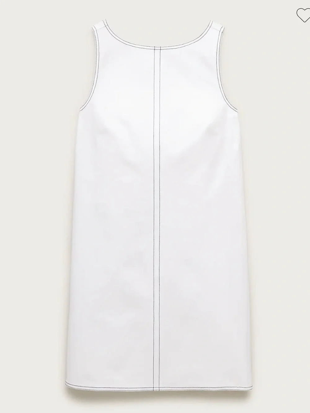 J.Crew Contrast-Stitch Billie Mini Dress in Double Cotton Poplin White CV888